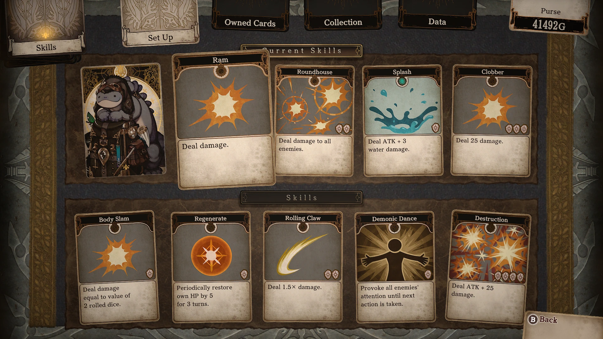An image of Mar's skill selection screen
